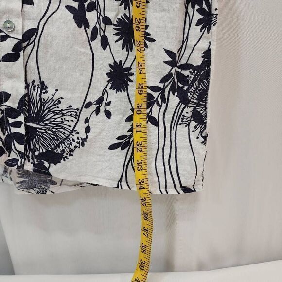 Lina Tomei Size Small 100% Linen Floral Knee-Length Shift Dress B16 Casual - Picture 3 of 6